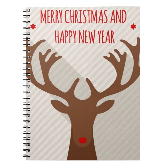 Christmas reindeer hip cool elk modern notebook (Front)