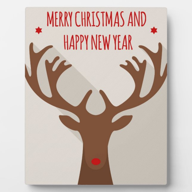Christmas reindeer hip cool elk modern plaque (Front)