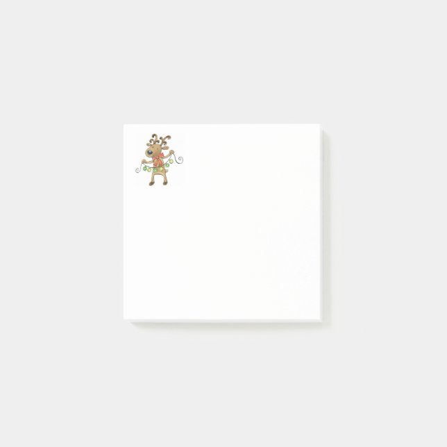 Christmas Reindeer Holiday 3x3 Post-it Notes (Front)