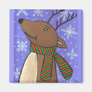 Christmas Reindeer - holiday magnet