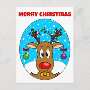 Christmas Reindeer Holiday Postcard