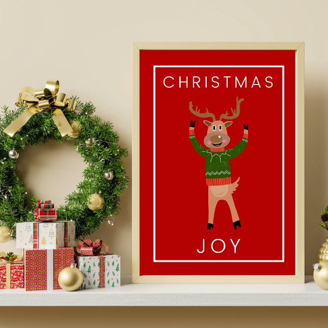 Christmas Reindeer in Cosy Sweater Art Print  (Creator Uploaded)