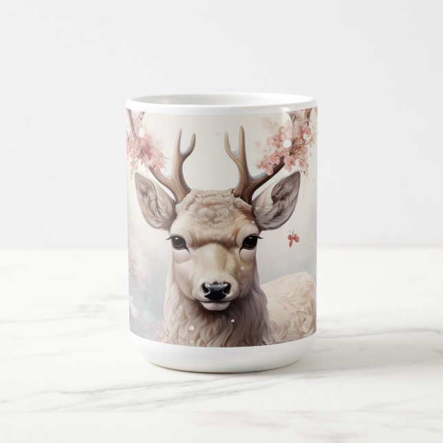 Christmas Reindeer In The Forest Coffee Mug (Center)