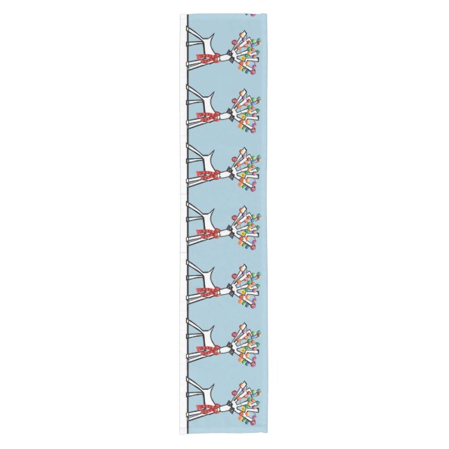 Christmas reindeer in the snow short table runner (Front)