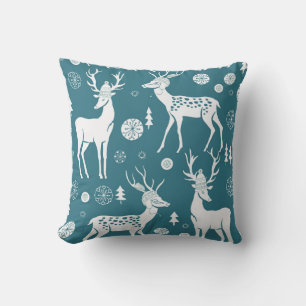 Christmas reindeer in woolly hatsdeer,reindeer,vin cushion