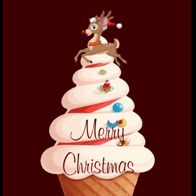 Christmas Reindeer iPhone / iPad case (Creamy Vanilla Ice Cream with Reindeer Topping iPhone Case!)