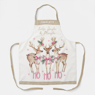 Christmas Reindeer Jingle & Mingle Personalised Apron