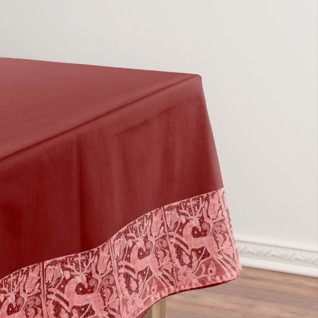 Christmas Reindeer Lace 60" x 84" Tablecloth (In Situ)