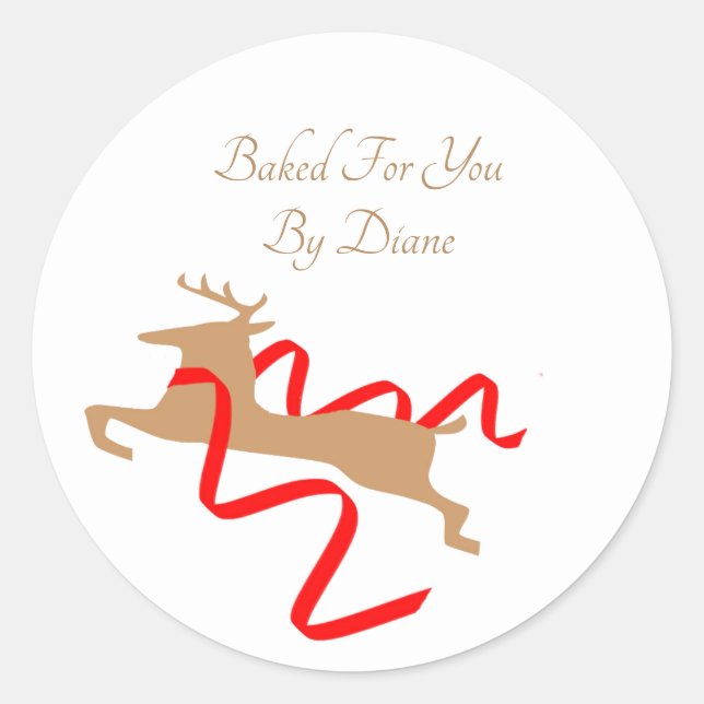Christmas Reindeer Made-For-You Label (Front)