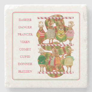 CHRISTMAS REINDEER Marble Stone Coaster