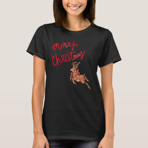 Christmas Reindeer Merry Christmas Cute  For Women T-Shirt