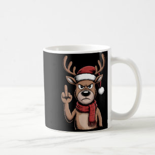 Christmas Reindeer Middle Finger Sarcastic Xmas Fu Coffee Mug