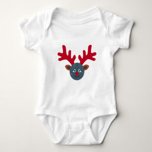 christmas reindeer moon emoji baby bodysuit