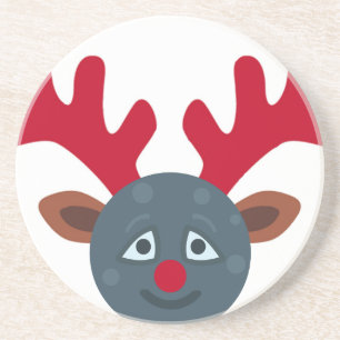 christmas reindeer moon emoji coaster