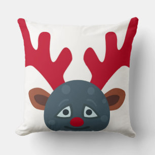 christmas reindeer moon emoji cushion