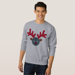 christmas reindeer moon emoji mens sweatshirt
