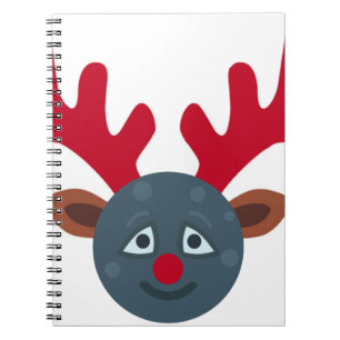 christmas reindeer moon emoji notebook