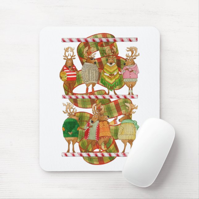 CHRISTMAS REINDEER Mousepad (With Mouse)