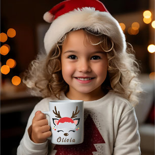 Christmas Reindeer Mug   Reindeer Face mug