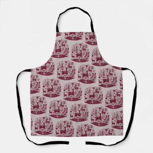 Christmas Reindeer Nordic Folk Art Scandinavian Apron