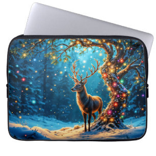Christmas reindeer North Pole fantasy art Laptop Sleeve