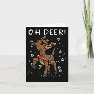 Christmas Reindeer Oh Deer Cute Xmas Boys Girls Ki Card