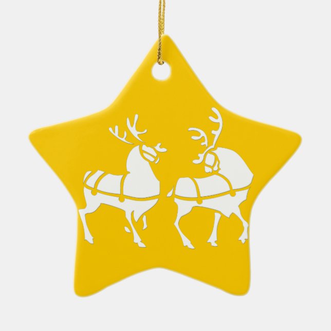Christmas Reindeer Ornament Holiday Decorations (Front)
