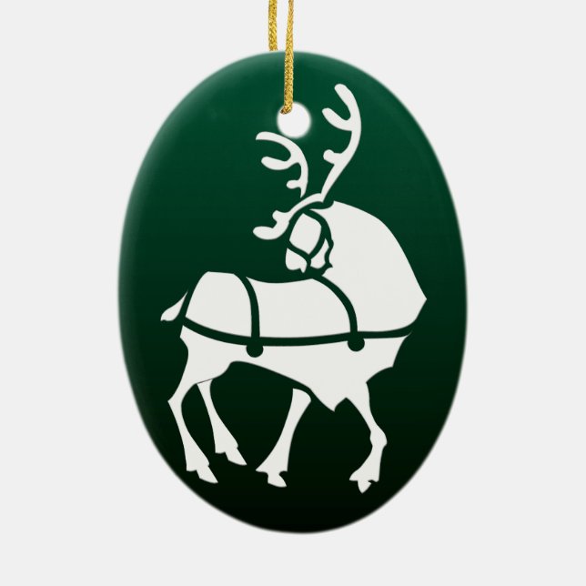Christmas Reindeer Ornament Personalise Decoration (Back)