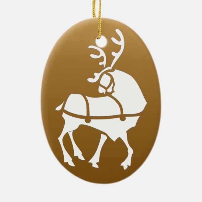 Christmas Reindeer Ornament Personalise Decoration (Back)