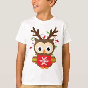 Christmas Reindeer Owl T-Shirt