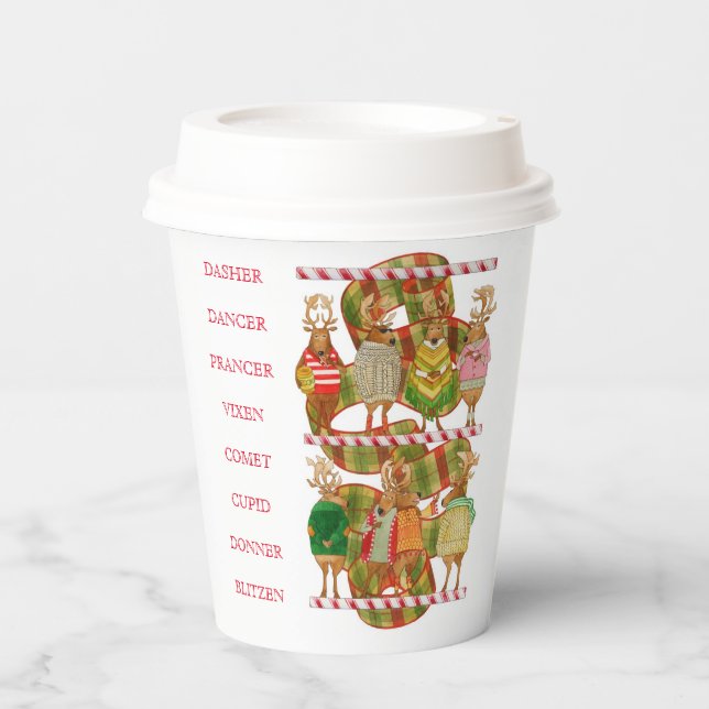 Christmas Reindeer Paper Cups (Front)