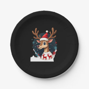 christmas Reindeer Paper Plate