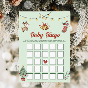 Christmas Reindeer Party  Baby Bingo Games Card