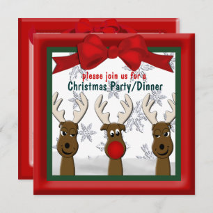 Christmas Reindeer Party/Dinner Invitation