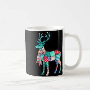 Christmas Reindeer Patchwork Reindeer Men Women Ki Coffee Mug