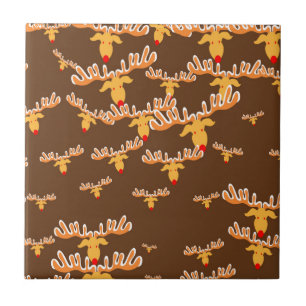 Christmas reindeer pattern ceramic tile