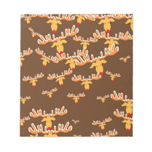 Christmas reindeer pattern notepad
