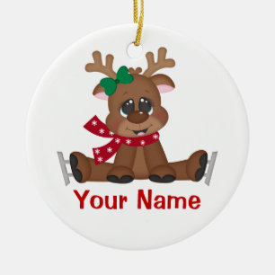 Christmas Reindeer Personalised Ceramic Ornament