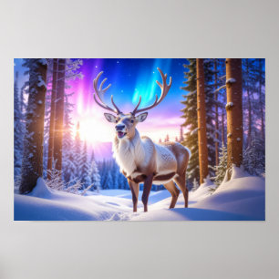 Christmas Reindeer Poster