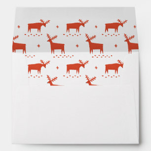 Christmas reindeer. Red woodland animal pattern  Envelope