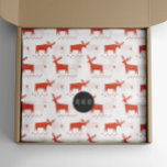 Christmas reindeer. Red woodland animal pattern Tissue Paper<br><div class="desc">Christmas red woodland reindeer pattern Tissue Paper for winter holiday gift.</div>