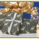 Christmas Reindeer Reign with Green and Gold  Wrapping Paper<br><div class="desc">And a unique and special gift wrap -- Christmas Reindeer Reign with Green and Gold.  Have fun wrapping! Should you have any design questions or a special request,  please send an email to: charmdesignstudio@rcn.com</div>
