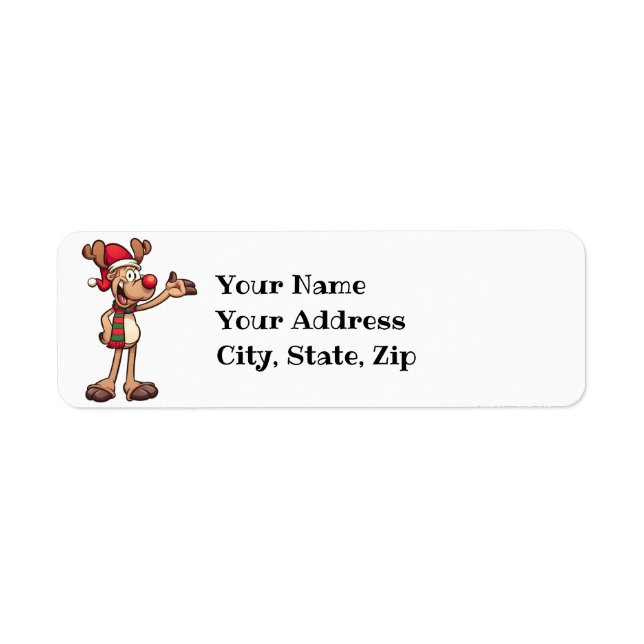 Christmas Reindeer Return Address Label (Front)