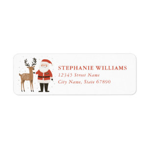 Christmas Reindeer Return Address Labels