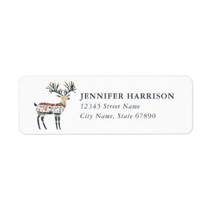 Christmas Reindeer Return Address Labels