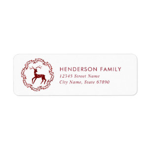 Christmas Reindeer Return Address Labels
