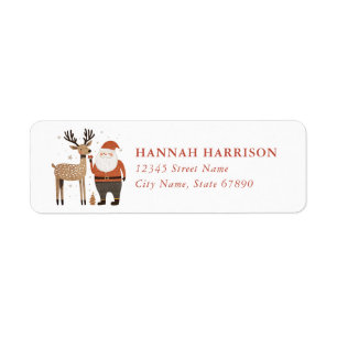 Christmas Reindeer Return Address Labels