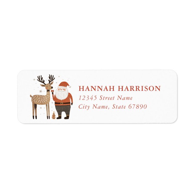 Christmas Reindeer Return Address Labels (Front)