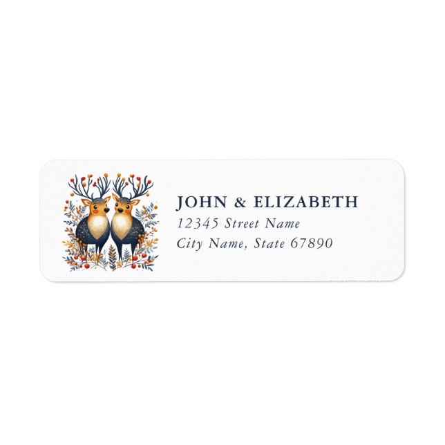 Christmas Reindeer Return Address Labels (Front)