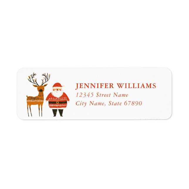 Christmas Reindeer Return Address Labels (Front)
